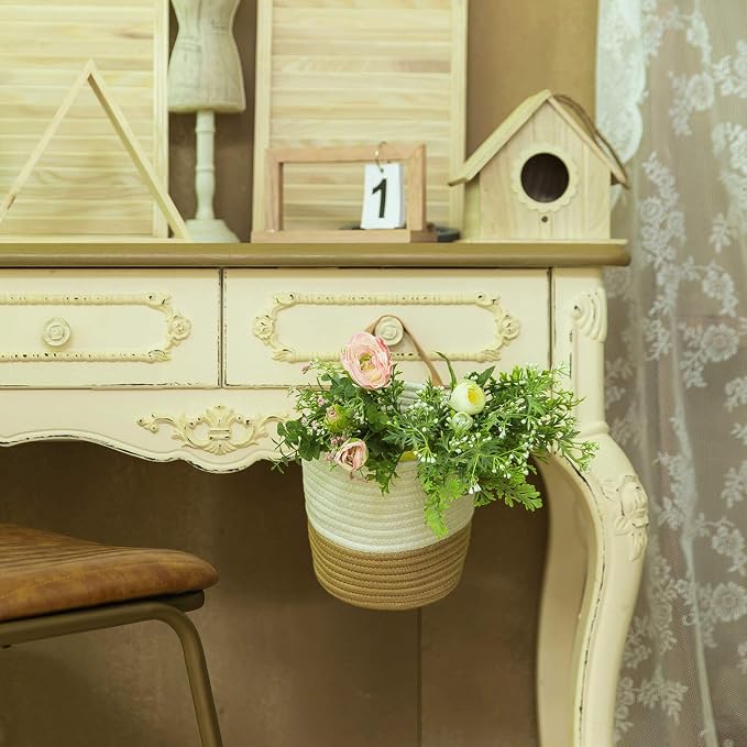 Wall Hanging Storage Basket, Woven Plant Holder - Image 6