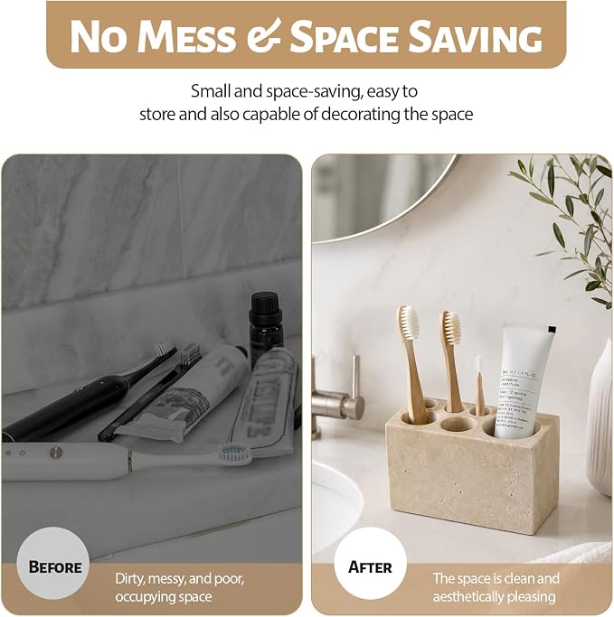 BCS Travertine Toothbrush Holder - Image 6