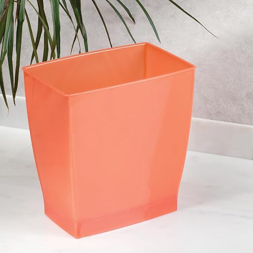 iDesign Small Plastic Bathroom Trash Can, Slim Rectangle Garbage Bin - Image 4