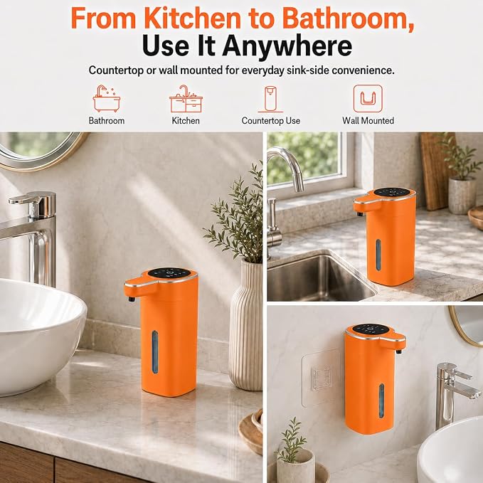 Automatic Liquid Soap Dispenser Touchless, USB Rechargeable | 14.2 oz Hand Soap - Image 8