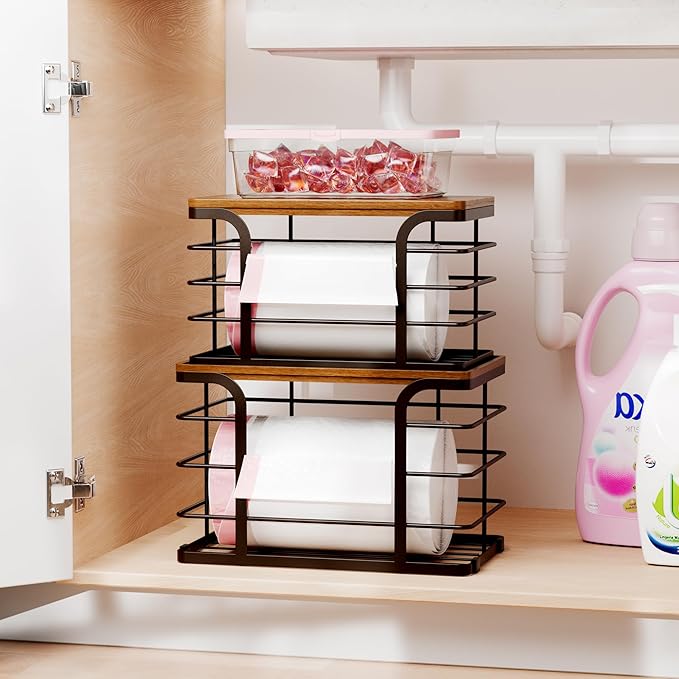 2 Pack Storage Stackable Kitchen Laundry Pantry Organizers, Wall Mount Trash - Image 7