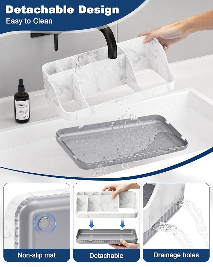 Bathroom Counter Organizer and Storage, 7 Slots Detachable Toothbrush Holders - Image 4
