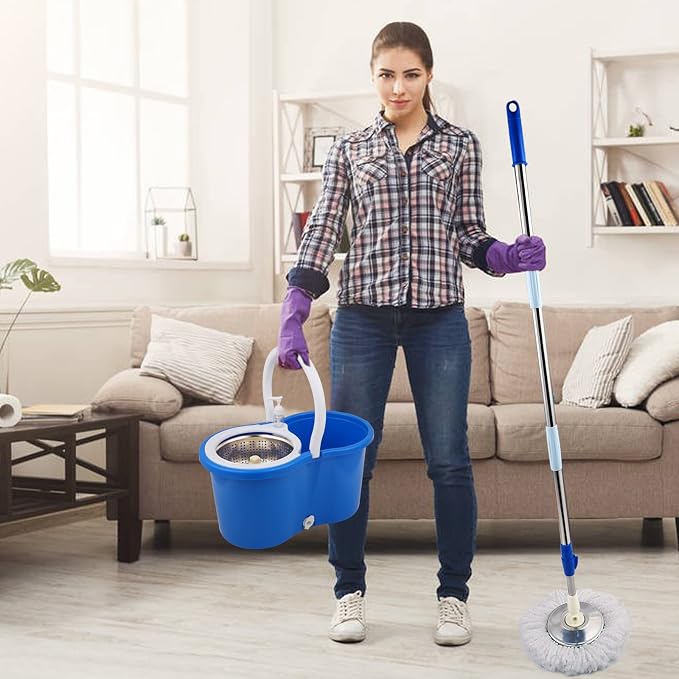 Spin Mop and Bucket with Wringer Set, 3 Mop Refills - Image 7