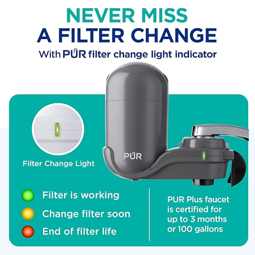 PUR Plus Faucet-Mount Water Filtration System, Lead-Reducing Filter, 100-Gallon - Image 6