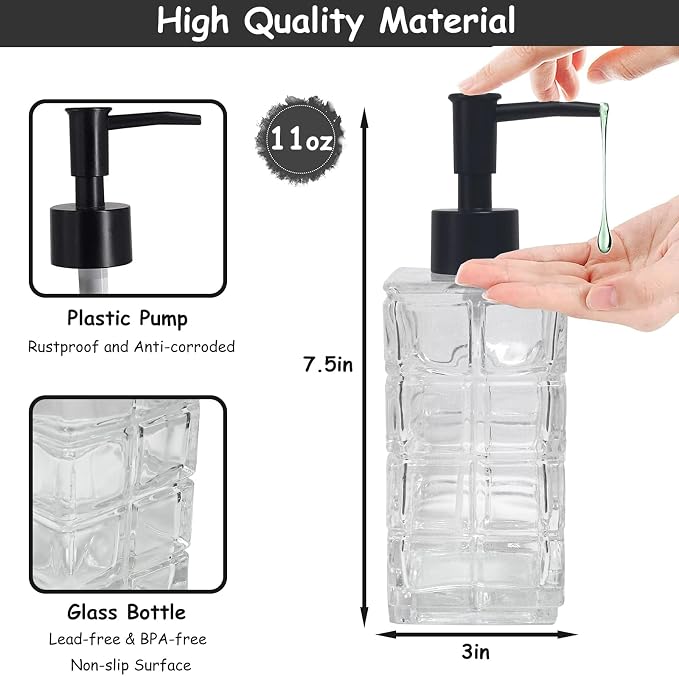 YYTSGG Clear Glass Soap Dispenser - Image 2