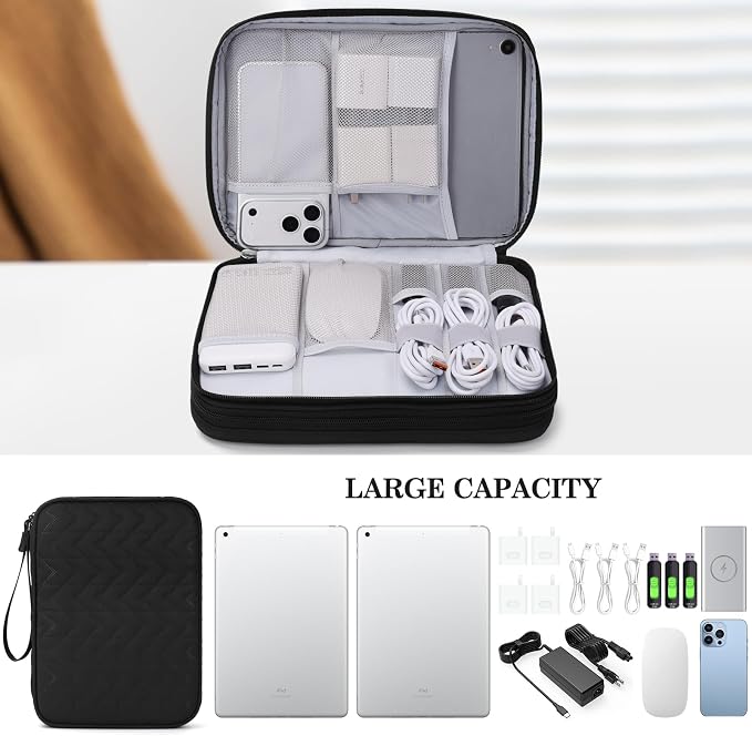 FYY Electronic Organizer, Travel Tech Pouch Bag, Extra Large, Waterproof - Image 6