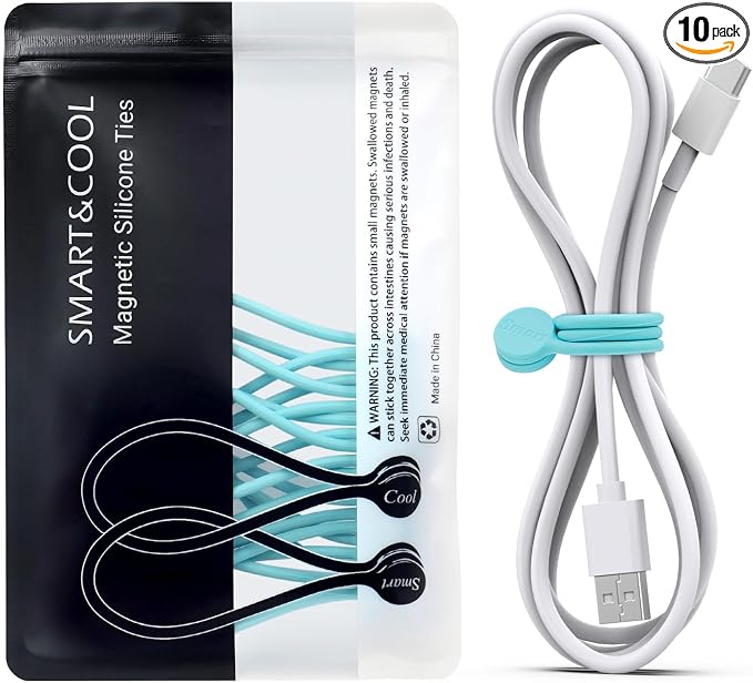 SMART&COOL Reusable Silicone Magnetic Cable Ties, Holding Stuff, Book Markers by SMARTCOOL