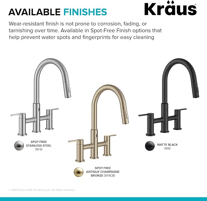 KRAUS Oletto Touchless Sensor Bridge Kitchen Faucet - Image 2
