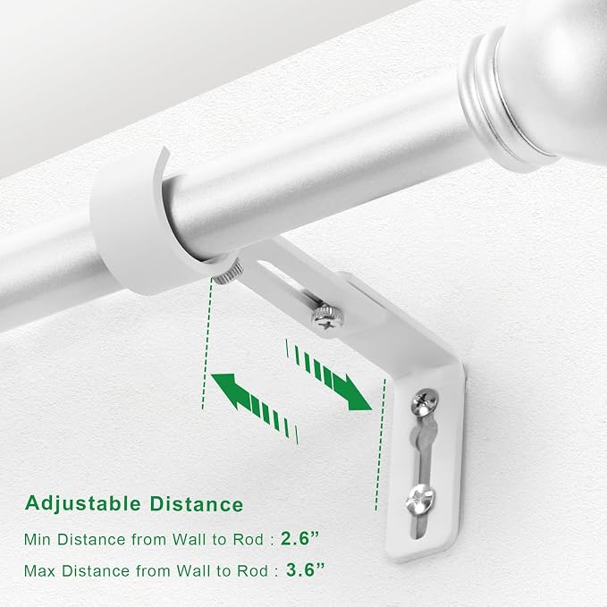 LLPJS Curtain Rod Bracket Adjustable, Drapery Rod Holder Hooks Support Hangers - Image 2