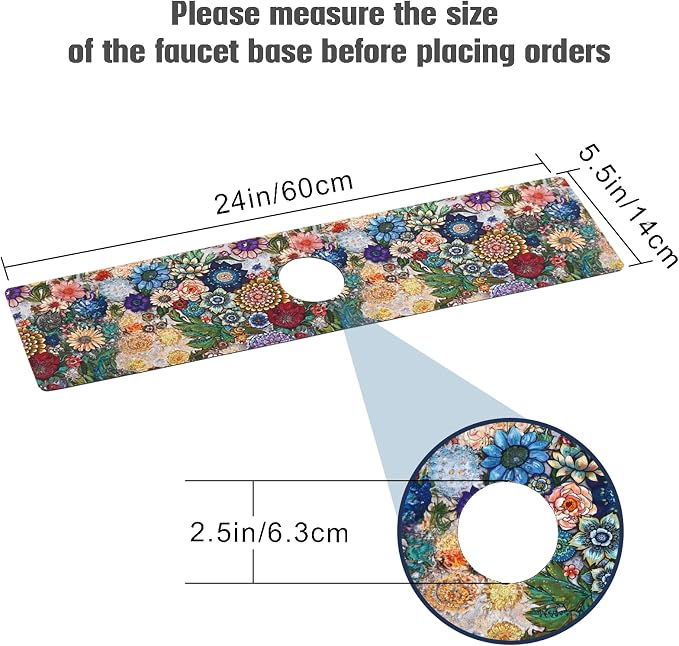Sink Faucet Absorbing Mat, 2 Pack Drying Mat Around Faucet Sink Splash Guard - Image 4