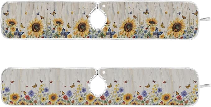 Watercolor Cornflower Butterfly Sunflower Sink Mat - Image 3