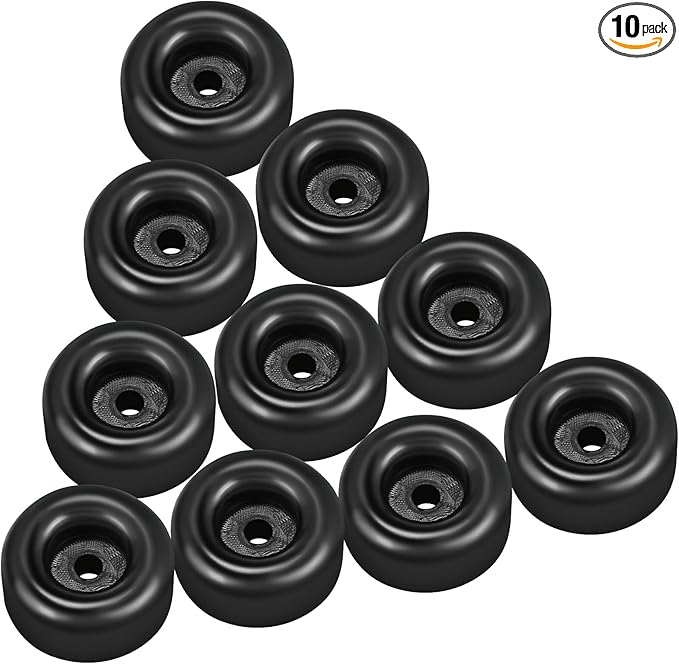 BBTO 10 Packs 2.5" Trailer Ramp Door Bumper, Trailer Door Bumper Compatible with Cargo Ramp Doors, Truck Gates Round Rubber Bump Stops Utility Accessories, Black