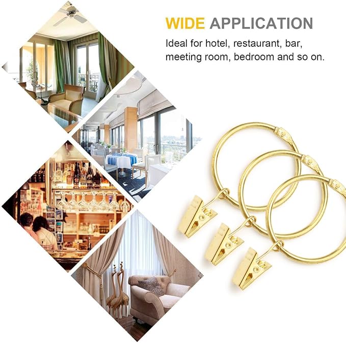 40 Pack Rings Curtain Clips Rustproof Metal Window Drapery Decorative Clips - Image 5