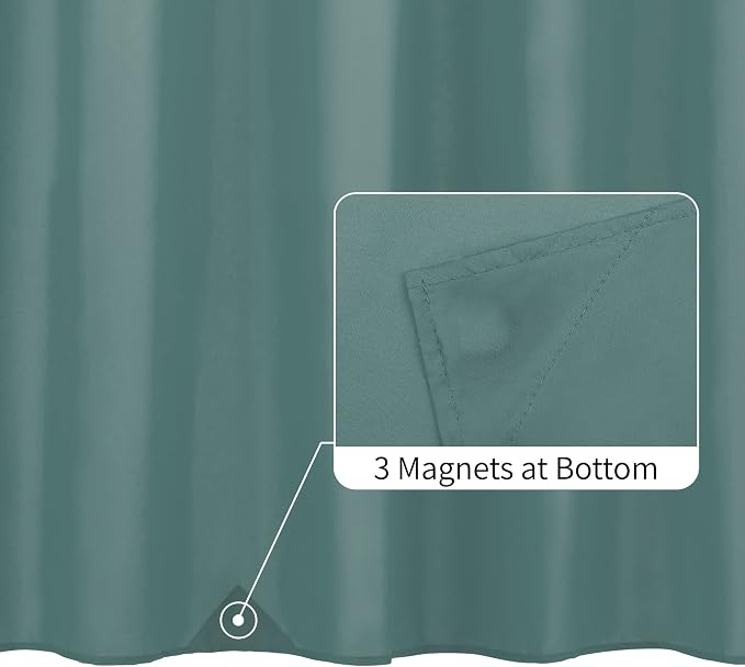 ALYVIA SPRING Extra Long Waterproof Fabric Shower Curtain Liner Teal - Image 2