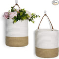 Goodpick 2 Pack Jute Rope Wall Hanging Storage Baskets by Goodpick