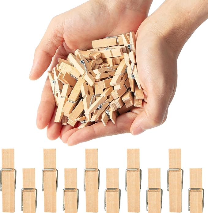 Mr. Pen- Wooden Clothes Pins, Natural Wood, 1.4 Inch | White Mini Clothes Pins - Image 7