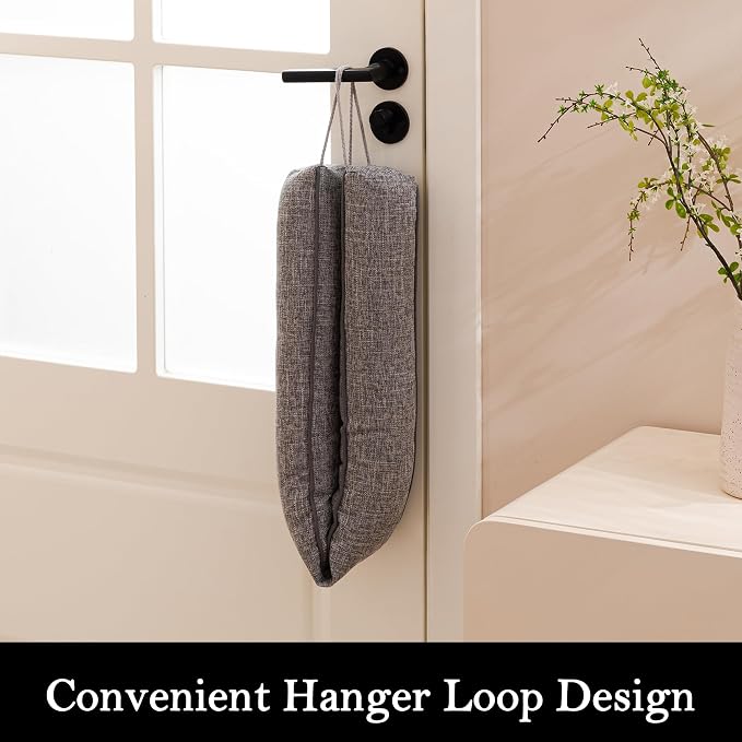 Sunolga Linen Door Draft Stopper, Removable Washable Cover, Blocks Hot and Cold - Image 6