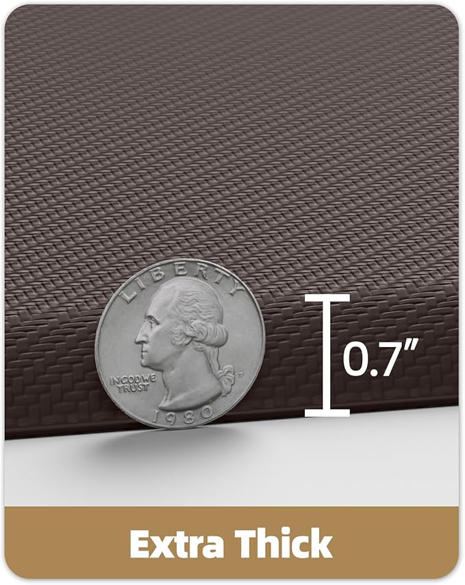 Color&Geometry 0.71" Extra Thick Anti Fatigue Cushion Kitchen Floor Mat,Easy Clean, Water & Oil Proof, Non Slip, Foam Padded Runner Rug for Front Sink,20"x 71" Brown (2.0 Version)