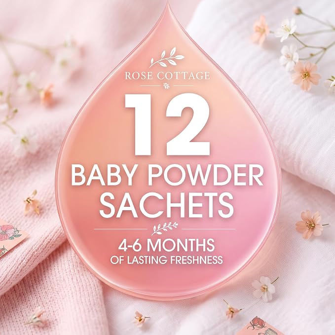 Large 12 Packs Baby Powder Hanging Scented Sachets Long-Lasting Closet - Image 6