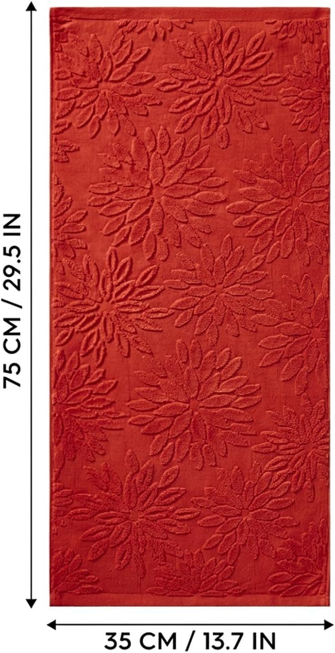 Artoid Mode 2 Pcs Red 3D Dahlia Floral Jacquard Hand Towels - Image 7
