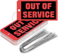 Spakon Out of Service Tags 6.22 x 3.15 Inches Maintenance Required Red Tags with 12 Inches Wires Attached for Machine Equipment Inspection Maintenance(200 Packs)