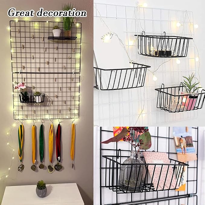 Gddochn 3 Pack Grid Panel Hanging Wire Basket, Storage and Display Basket - Image 3