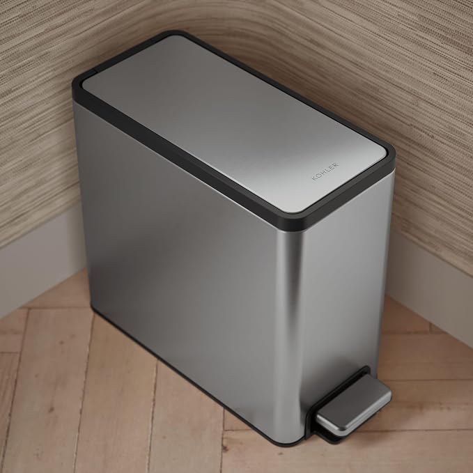 Kohler K-20957-ST 2.5 Gallon Slim Step Trash Can, Stainless Steel - Image 7