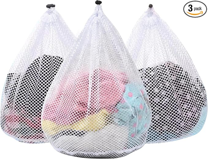 3 Pack XXL Mesh Laundry Bags for Delicates, Extra Large Laundry Wash Bags for by OKAKA
