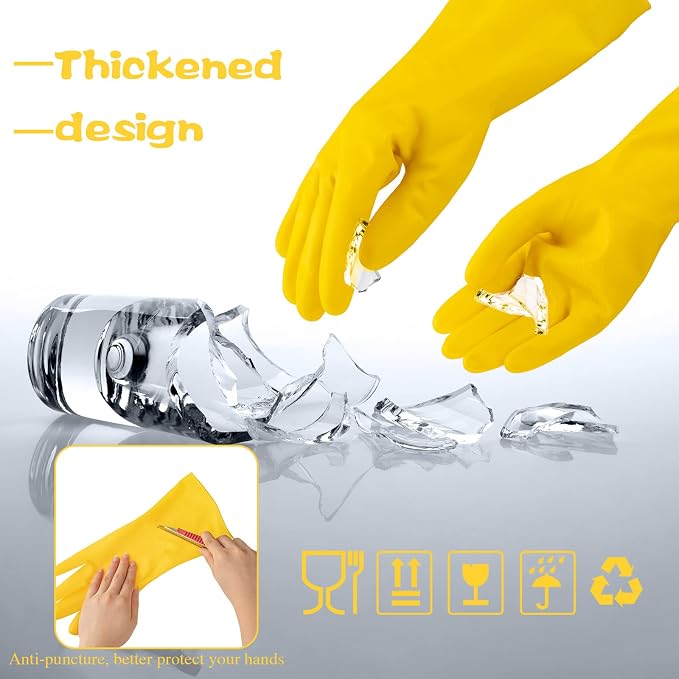 Rubber Reusable Gloves Long Household Dishwashing Gloves Kitchen Cleaning - Image 6