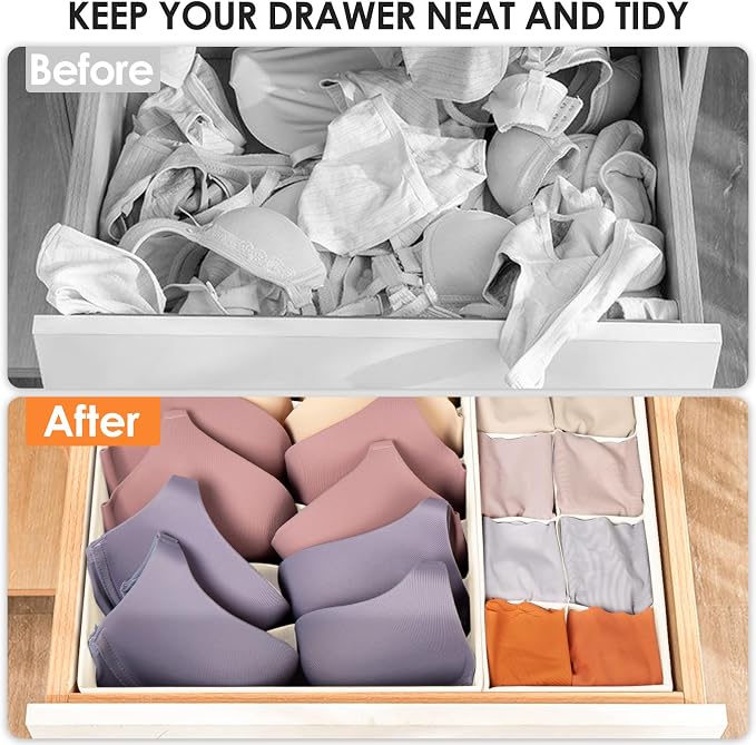 Drawer Organizer Clothes, 8 Pack Dresser Organizer Bins - Image 6