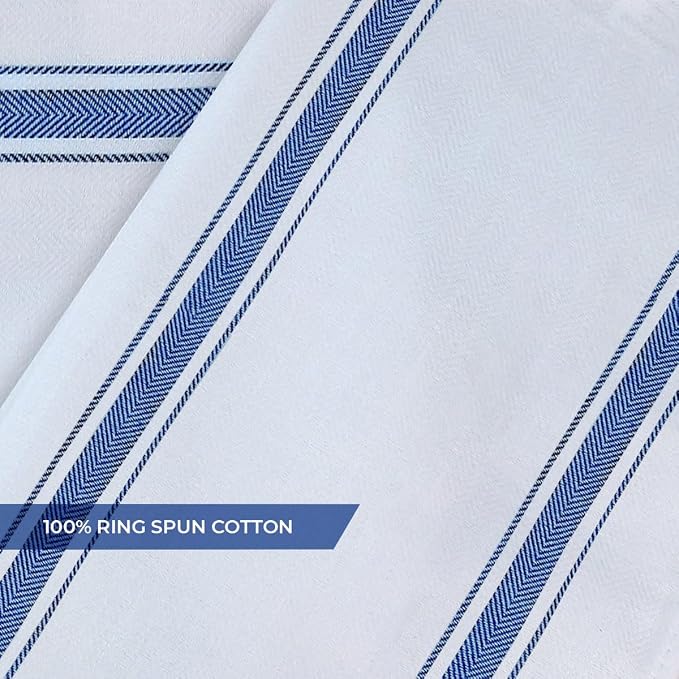 Dish Towels 15 Pack Blue Stripe 100% Cotton Kitchen Towel 15x25 Inch Tea Towels - Image 5