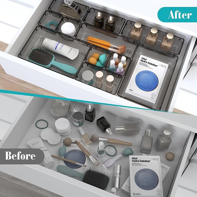 23 PCS Plastic Drawer Organizers Set, 4 Size Desk Drawer Organizer Trays | 4 - Image 4