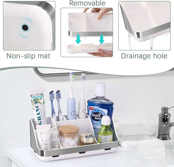 GFWARE Toothbrush Holders for Bathrooms Countertop Organizer - Image 4