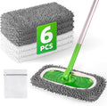 6 Pack Reusable Mop Pads for Swiffer, Microfiber Dry Sweeping Cloths | by CleanBeastie