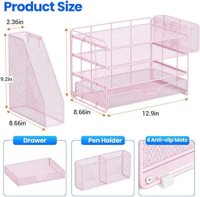 Desk Organizers and Accessories, 4-Tier Desktop File Organizer - Image 4