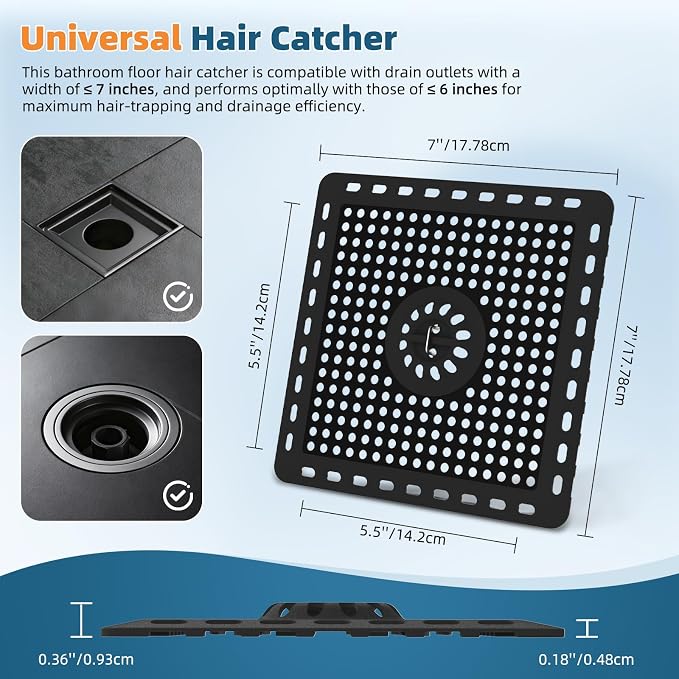 Hibbent Upgraded Shower Drain Hair Catcher, Shower Cover - Image 7