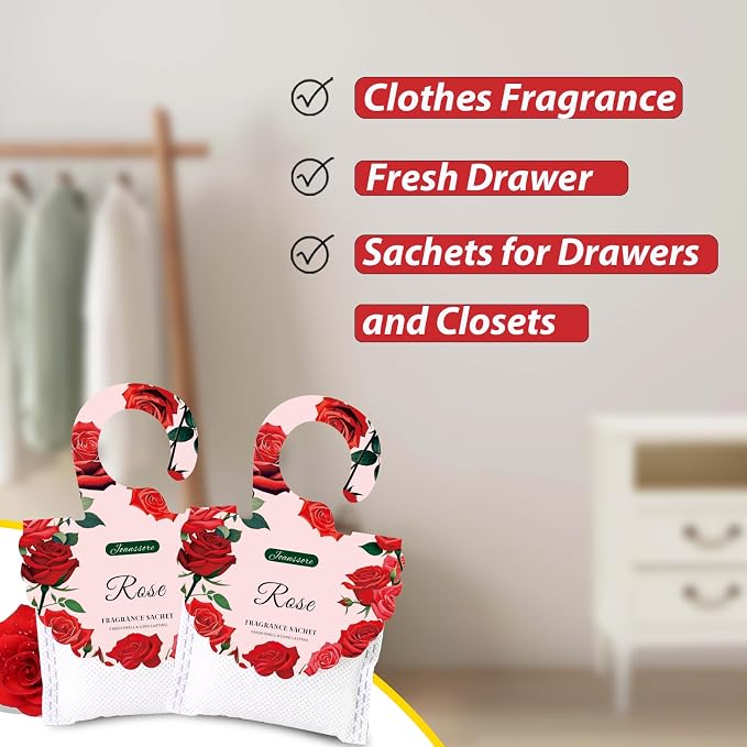 15Pack Rose Scented Sachets for Drawers and Closets, Home Fragrance Sachet - Image 4