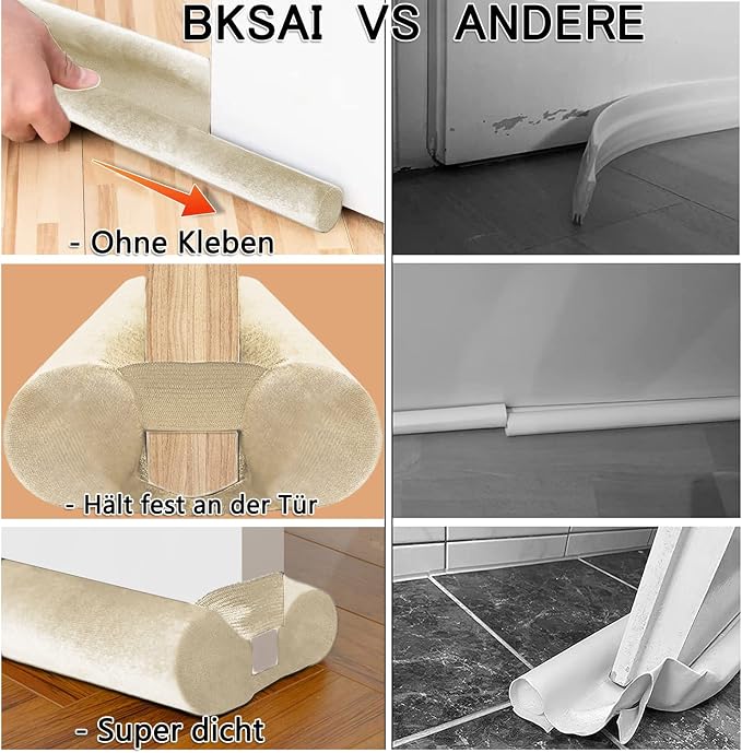 BKSAI Door Draft Stopper for Doors 29-35" No Adhesive Draft Stopper for Bottom - Image 7