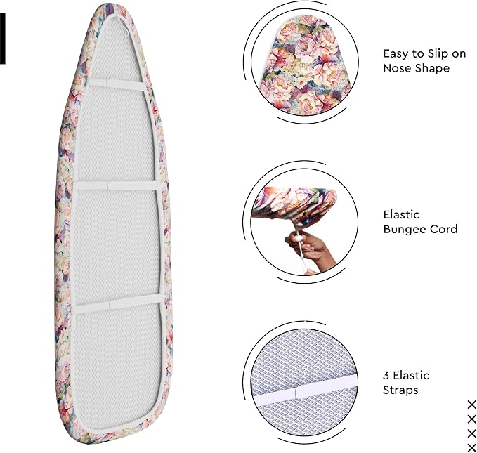 Encasa XO Padded Ironing Board Cover and Pad 54"x15" Wildflowers - Image 3