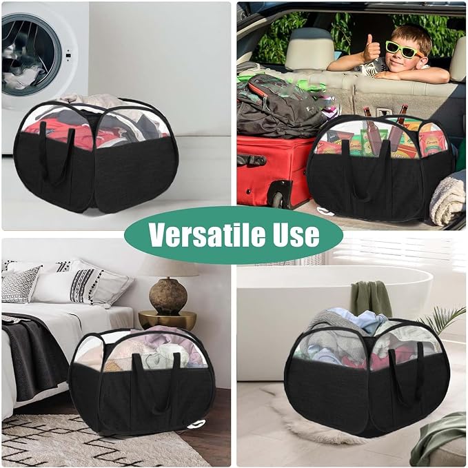 Collapsible Laundry Baskets, Tear Proof Pop Up Laundry Hamper - Image 7