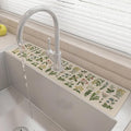 24" X 5.5" Kitchen Sink Splash Guard Faucet Mat Floral Super Absorbent Fast by Unknown