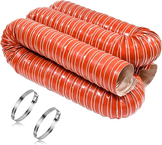 NOWBALL 2.5in Automotive Air Duct Hose, Length 3 Meter-10ft, 2.5" Silicone Flexible Cooling Ducting, 63mm High Heat Brake Exhaust Hose for Car, Garage, Dryer Air System