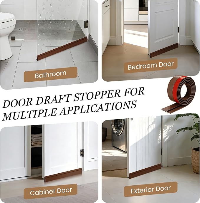 4 Pack Door Draft Stopper, Door Sweep - Image 7