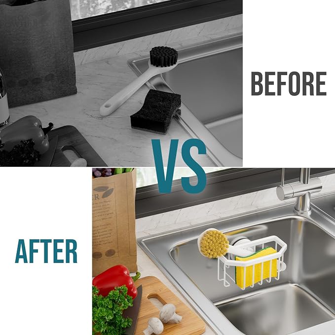 TAILI White Sponge Holder for Kitchen Sink - Image 9