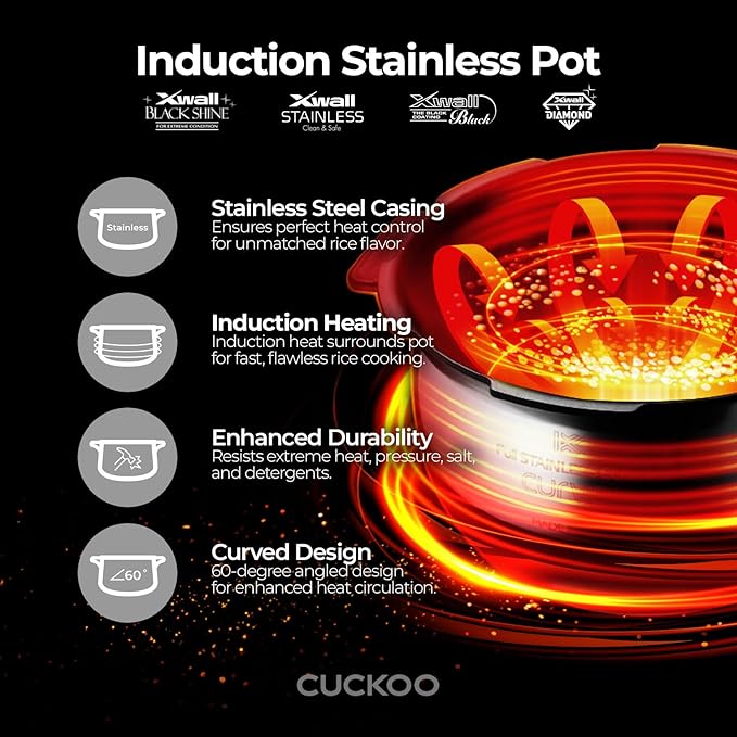 CUCKOO High Pressure Rice Cooker 3-Cup Uncooked / 6-Cup Cooked with Induction Heating Technology, Small Rice Maker with 16 Menu Options and Steam Plate, Voice Guide, Gold (CRP-EHSS0309F)