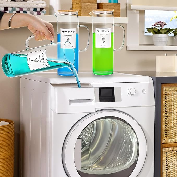 Noamus 2 Pack Laundry Detergent Dispenser Set, 50oz Fabric Softener Storage - Image 5