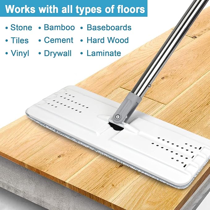 BOSHENG Mop and Bucket with Wringer Set, Hands Free Flat Floor Mop and Bucket - Image 7