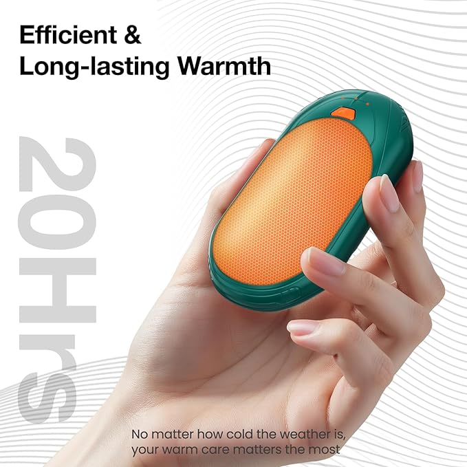 AI Hand Warmers Rechargeable 2 Pack, AI Smart Chips Electric Hand Warmers, 20Hrs Long Safe Heat, Portable Pocket Heater, Gifts for Christmas, Outdoor, Hunting, Golf, Camping Accessories