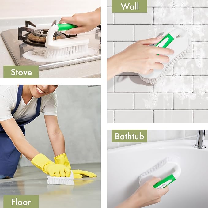 Scrub Brush for Cleaning Comfort Grip Shower Scrubber Stiff Bristles - Image 7