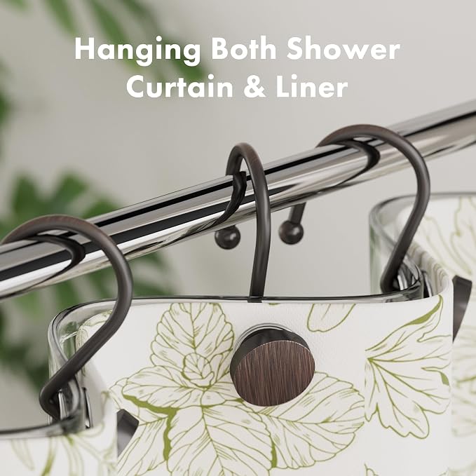 AmazerBath Shower Curtain Hooks Bronze Shower Curtain Rings Heavy Modern - Image 2